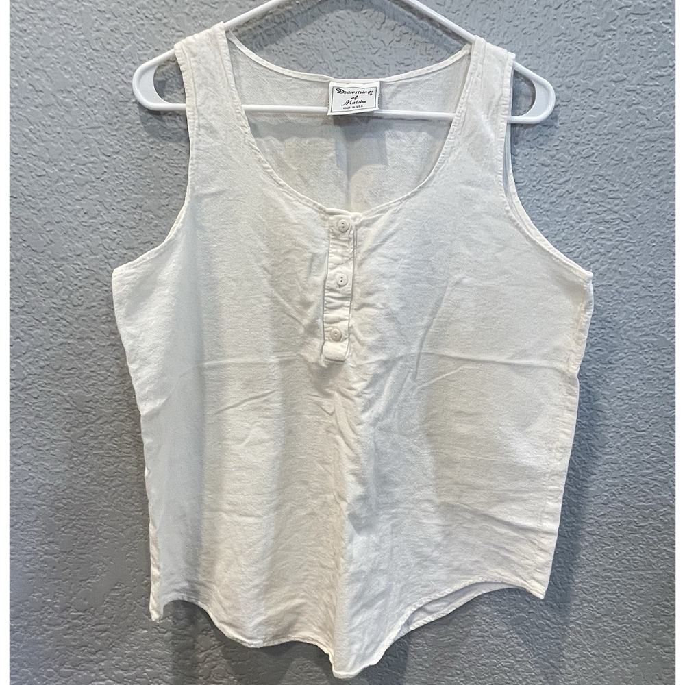 Drawstrings Of Malibu Women's L Sleeveless Tank Top Shirt 100% Cotton Pre Shrunk